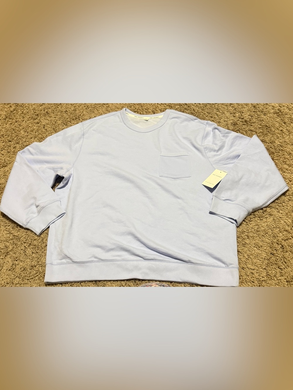 Free Assembly Men's Light Blue Crewneck Sweatshirt With Long Sleeves Size: 2XL